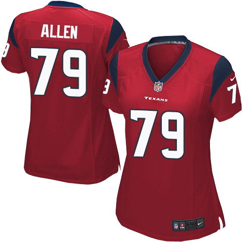 Women's Elite Jeff Allen Nike Jersey Red Alternate - #79 NFL Houston Texans
